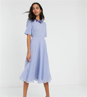 knee length dresses for ladies Slow Days Ahead Orange Floral Cotton Scallop Hem Crop Top main image 1