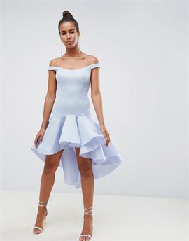 Premium Sculptured Ruffle Midi Prom Dress
