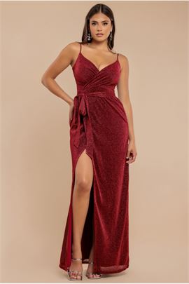 Wrap Style Spaghetti Strap Maxi With Split