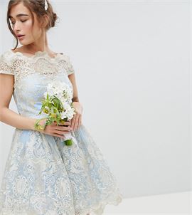 Premium Lace Midi Prom Dress with Bardot Neck