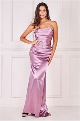 Satin Bandeau Maxi Dress