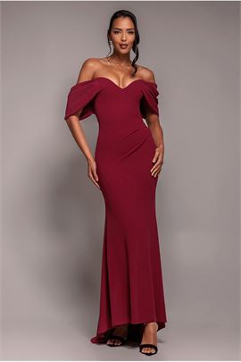 Off The Shoulder Draped Sleeve Maxi Dress