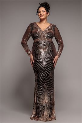 Plus Starburst Sequin Maxi Dress