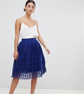 ASOS DESIGN Petite lace midi prom skirt