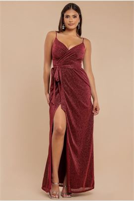 Wrap Style Spaghetti Strap Maxi With Split