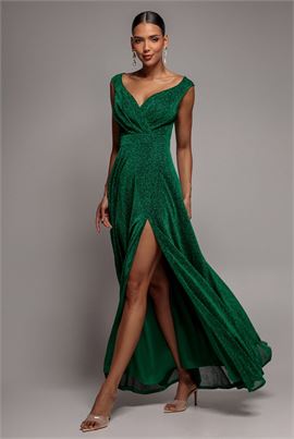 Crossover Lurex Glitter Maxi Dress