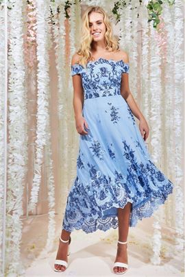 Bardot Sequin & Lace High Low Midi