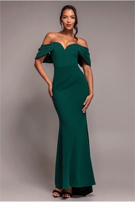 Off The Shoulder Draped Sleeve Maxi Dress