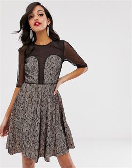Contrast Lace Prom Dress