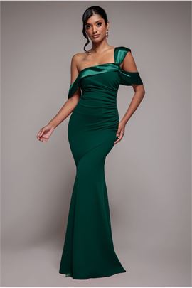 One Shoulder Satin Band Maxi Dress
