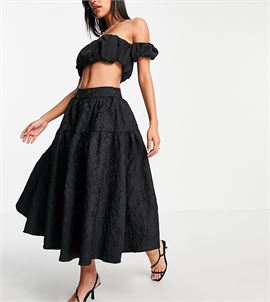 tiered prom midi skirt co