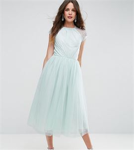 PREMIUM Lace Tulle Midi Prom Dress