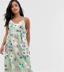 ASOS DESIGN Maternity sweetheart neck cami midi prom dress in floral