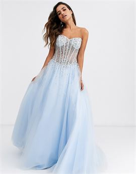 embellished top prom dress
