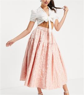 tiered prom midi skirt co