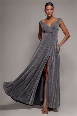 Crossover Lurex Glitter Maxi Dress